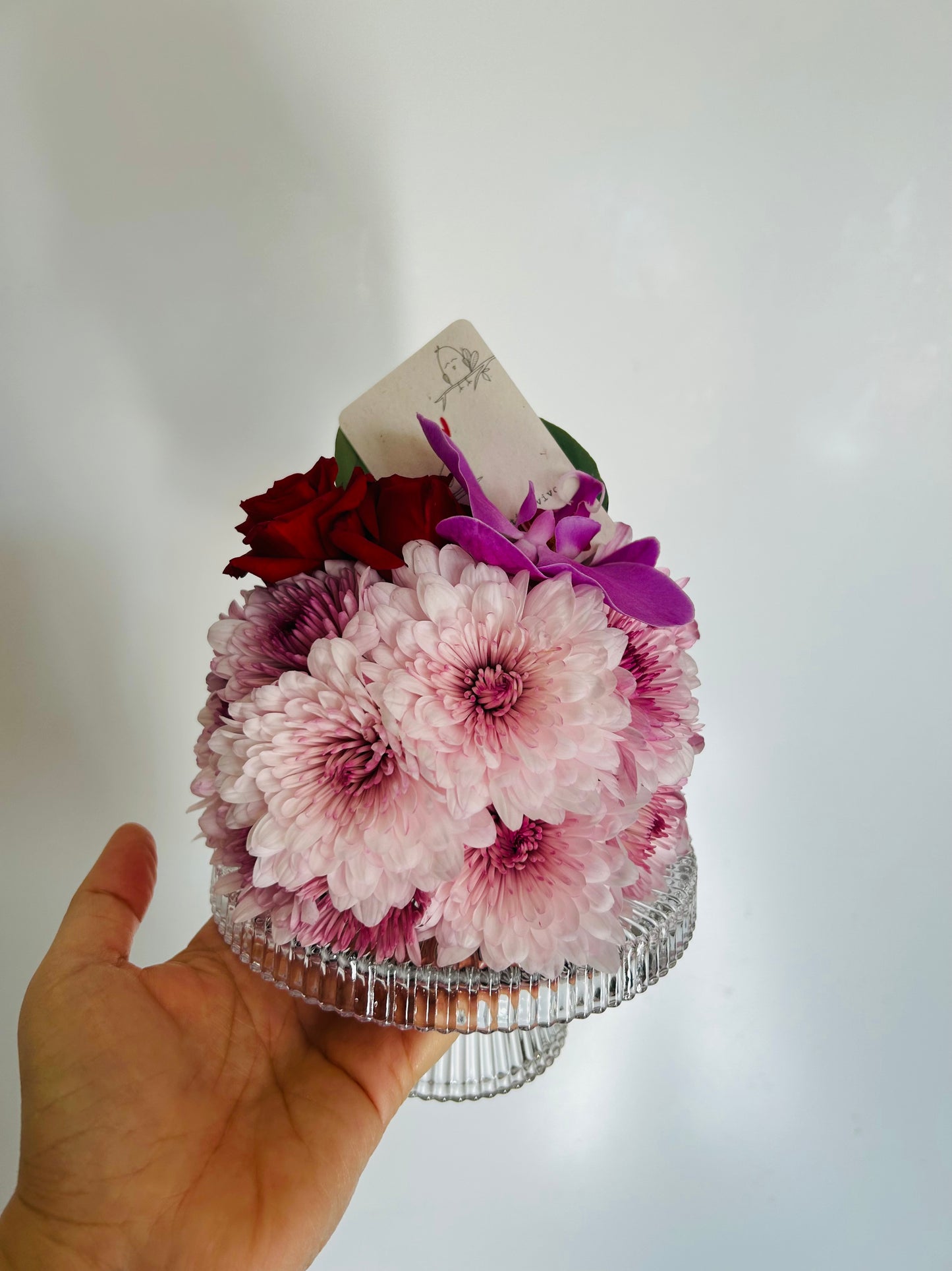 Flower cake  w/ alzata vetro